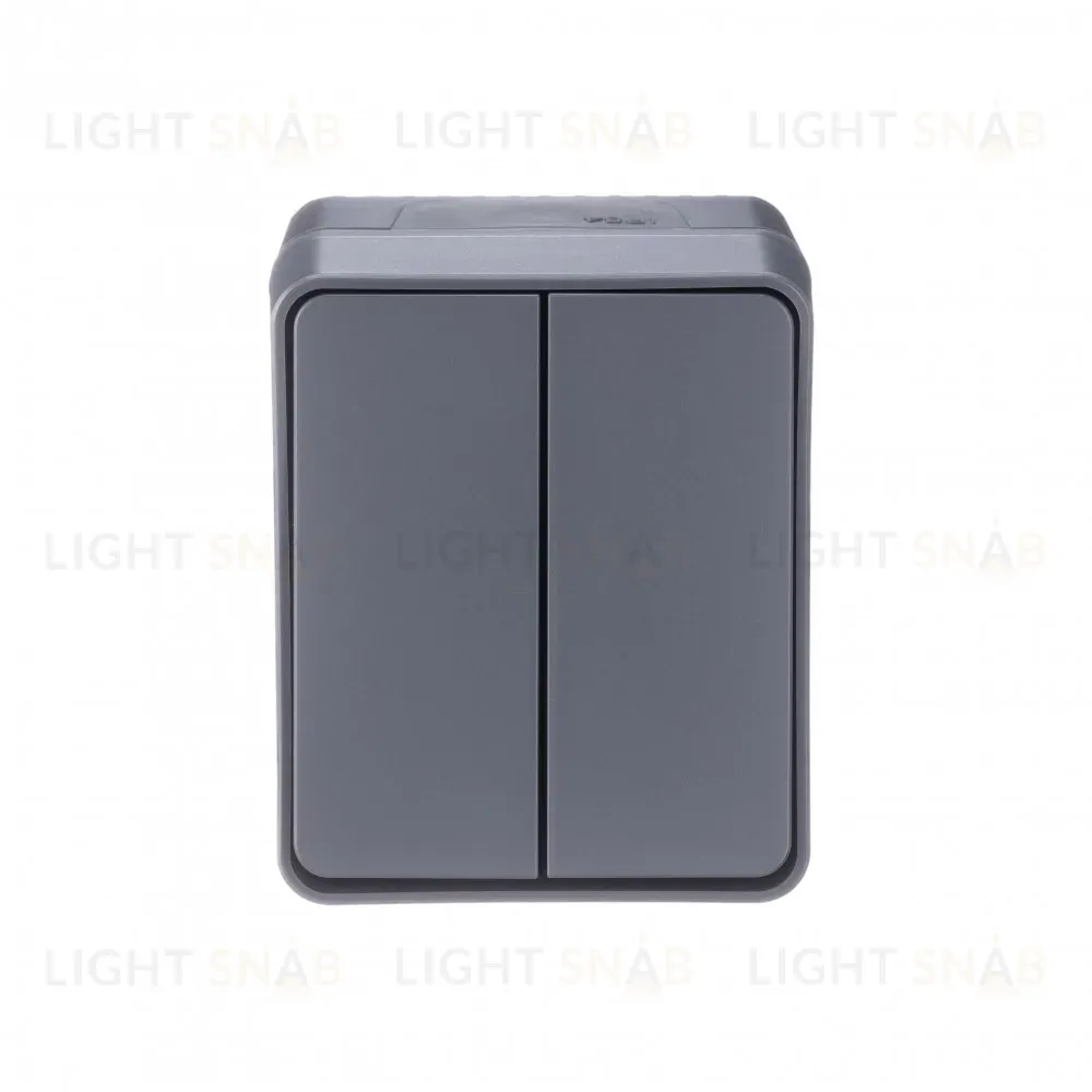 Выключатель 2-клавишный Systeme Electric AtlasDesign Profi54 Наруж Антрацит ATN544051 ATN544051