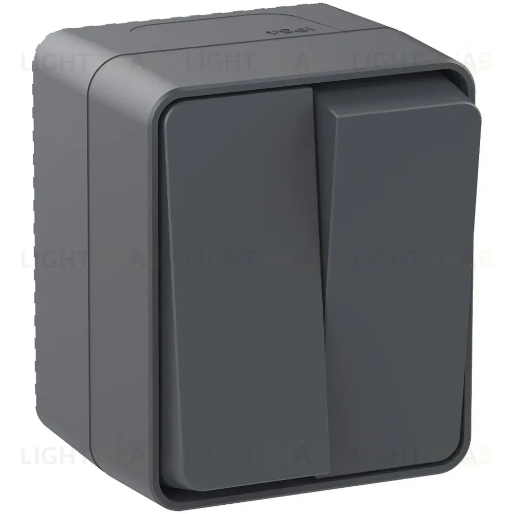 Выключатель 2-клавишный Systeme Electric AtlasDesign Profi54 Наруж Антрацит ATN544051 ATN544051