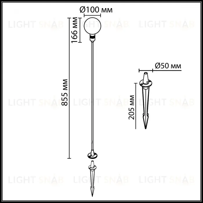 Ландшафтный светильник Odeon Light Nature Dande 7121/2GLA 7121/2GLA