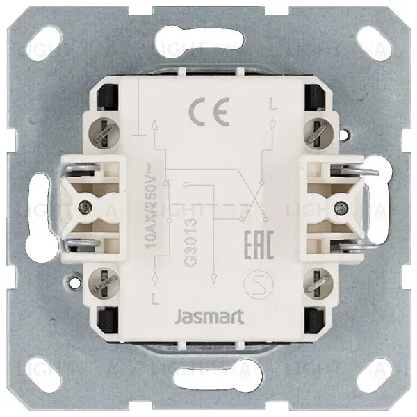 Выключатель одноклавишный перекрестный 10A 250V с накладкой, цвет Тауп Jasmart G3013T G3013T