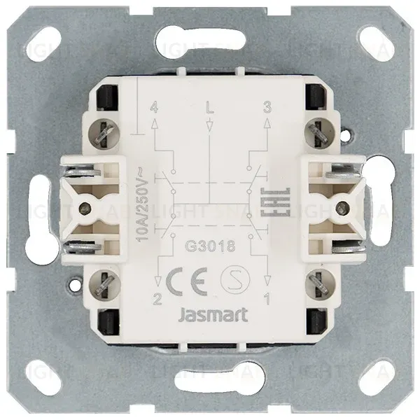 Выключатель одноклавишный для штор 10A 250V с накладкой, цвет Тауп Jasmart G3018T G3018T
