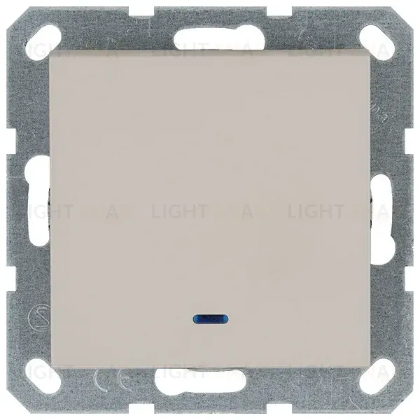 Выключатель одноклавишный со светодиодом 10A 250V с накладкой, цвет Тауп Jasmart G3011NT G3011NT
