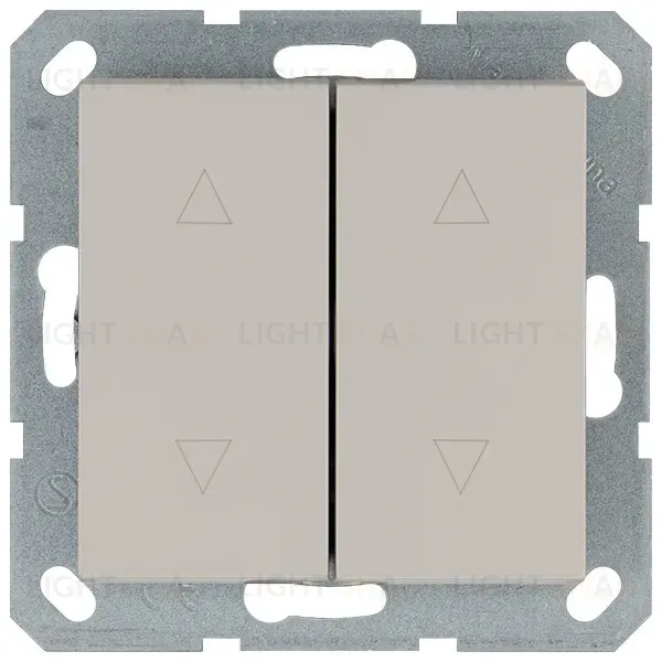 Выключатель двухклавишный для штор 10A 250V с накладкой, цвет Тауп Jasmart G3028T G3028T