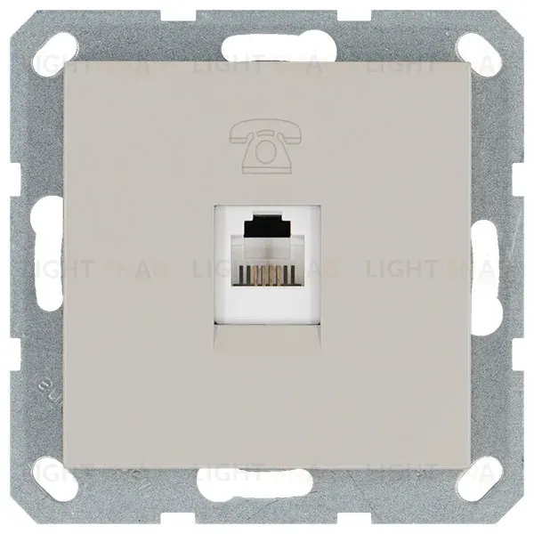 Телефонная розетка RJ11 с накладкой, цвет Тауп Jasmart G6101T G6101T