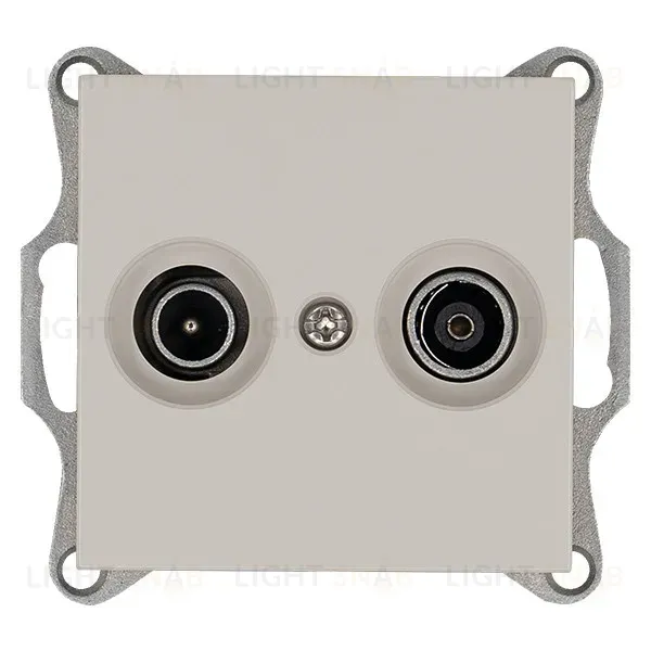Розетка TV+FM Ф9.5mm оконечная с накладкой, цвет Тауп Jasmart G6204T G6204T
