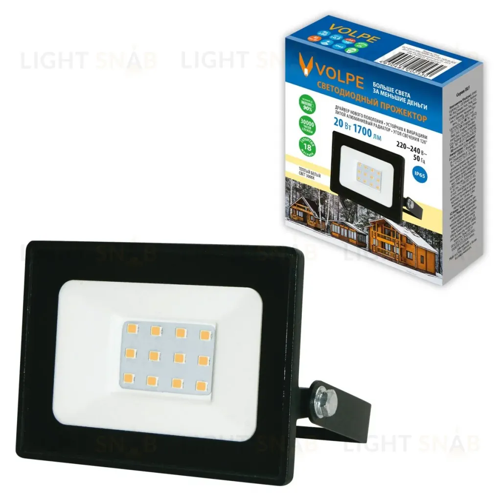 Прожектор Volpe ULF-Q519 20W/3000K IP65 220-240V BLACK UL-00012821 ULF-Q519 20W/3000K IP65 220-240V BLACK