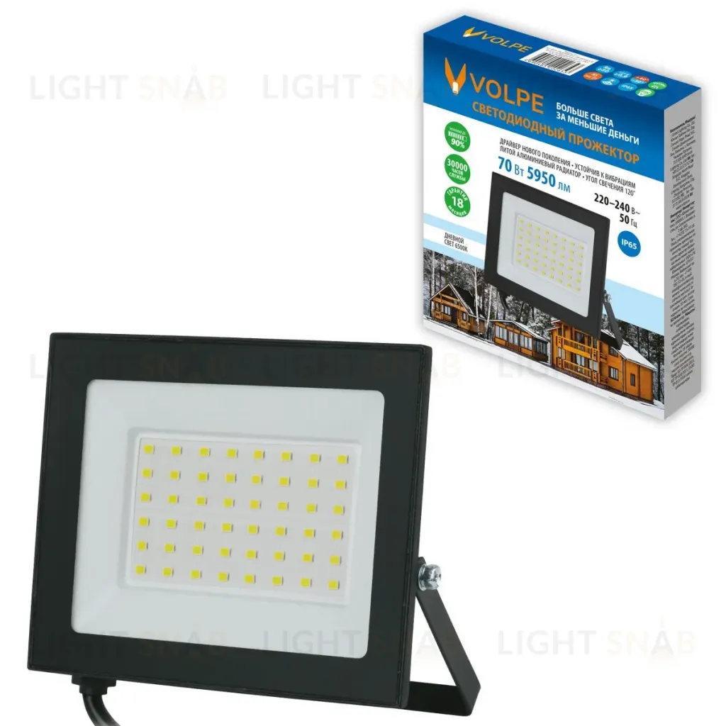 Прожектор Volpe ULF-Q519 70W/6500K IP65 220-240V BLACK UL-00012831 ULF-Q519 70W/6500K IP65 220-240V BLACK