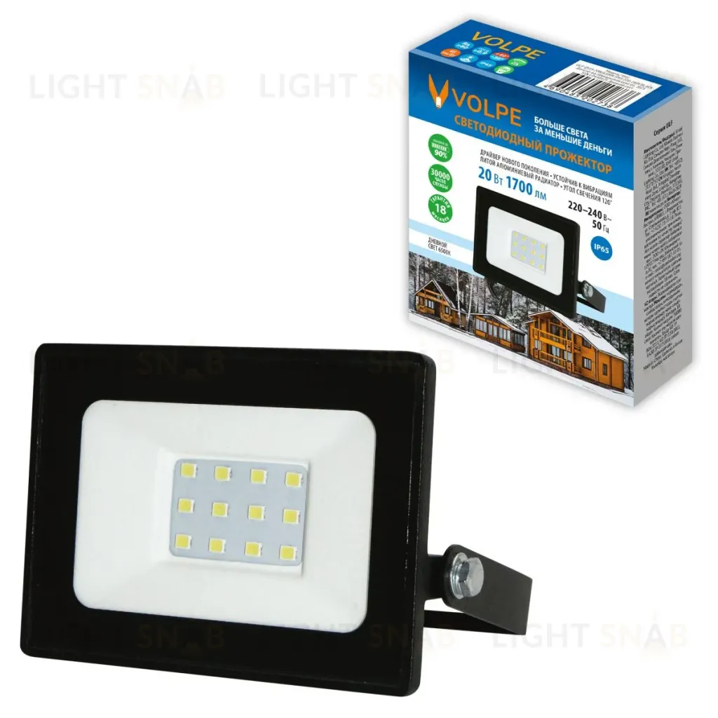 Прожектор Volpe ULF-Q519 20W/6500K IP65 220-240V BLACK UL-00012822 ULF-Q519 20W/6500K IP65 220-240V BLACK