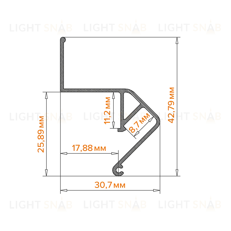 Профиль встраиваемый Wolta WAP-I-30/43/3000-A WAP-I-30/43/3000-A