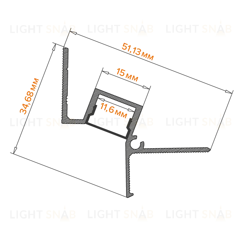 Профиль встраиваемый Wolta WAP-I-51/35/3000-В WAP-I-51/35/3000-В