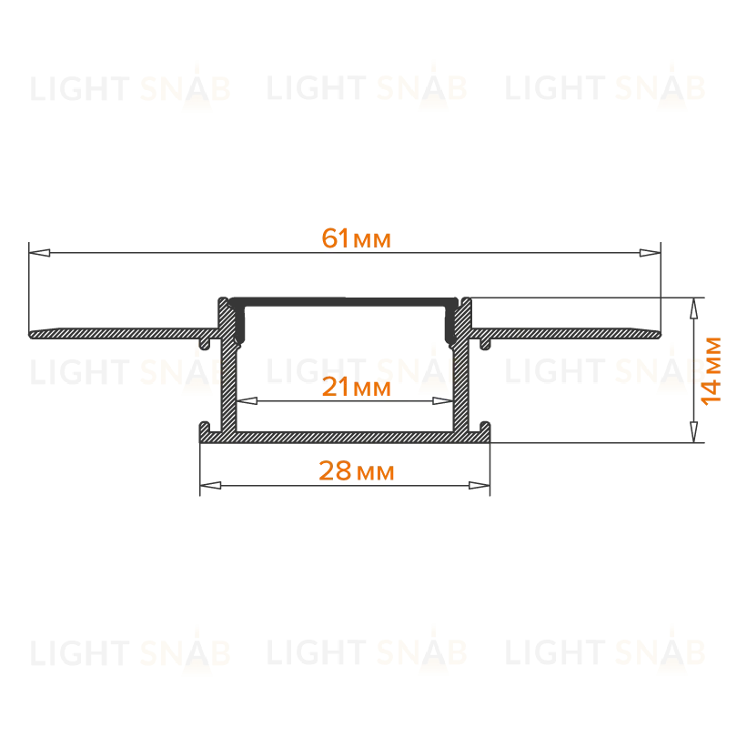 Профиль встраиваемый Wolta WAP-I-61/14/3000-A WAP-I-61/14/3000-A