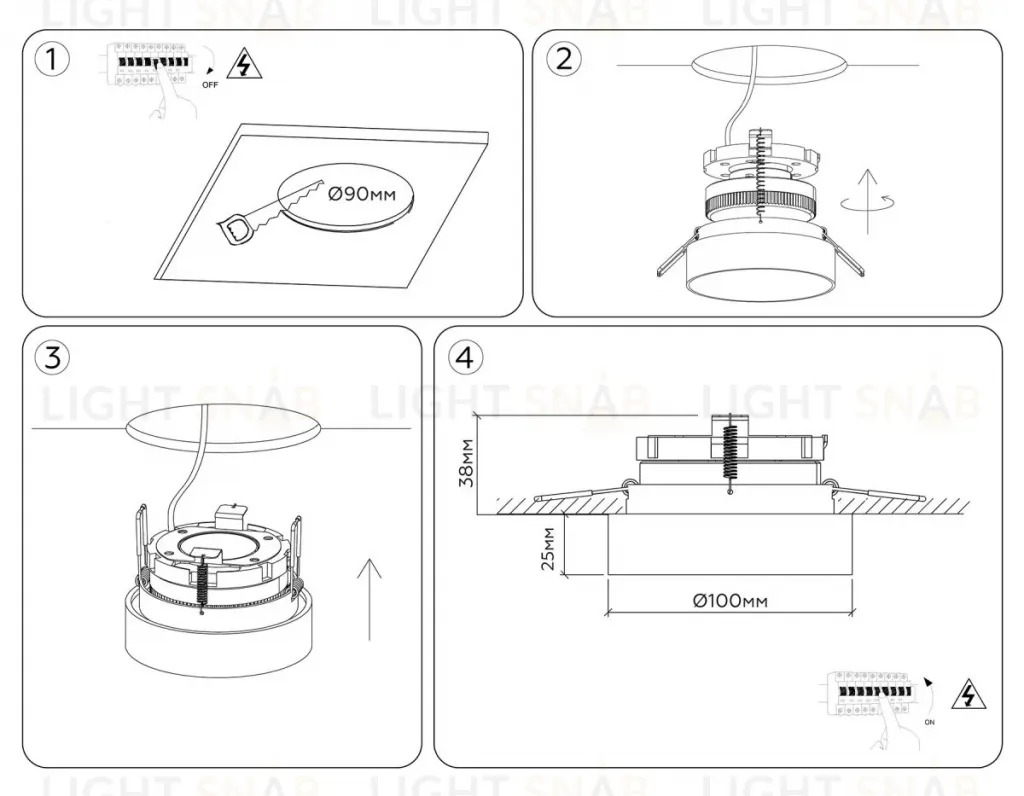 Встраиваемый светильник Ambrella Light Techno Spot Standard Tech TN51816 TN51816