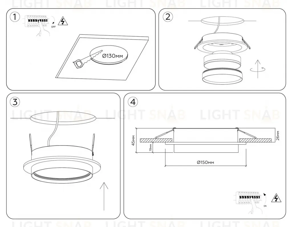 Встраиваемый светильник Ambrella Light Techno Spot Standard Tech TU5011 TU5011