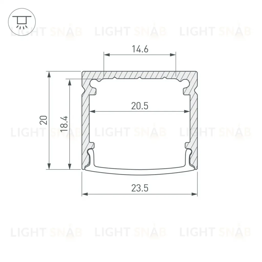 Профиль Arlight WIDE-H20-2000 ANOD 055756 055756