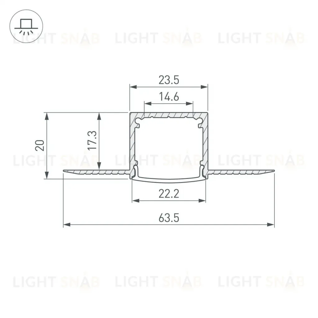 Профиль Arlight FANTOM-W20-H20-2000 ANOD 054185 054185