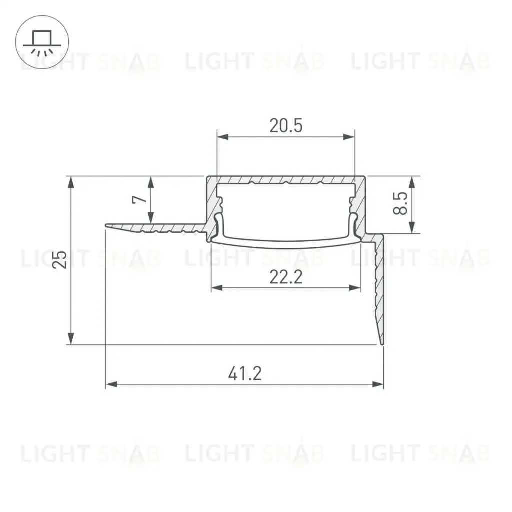 Профиль Arlight FANTOM-W20-H10-EDGE-2000 ANOD 054183 054183