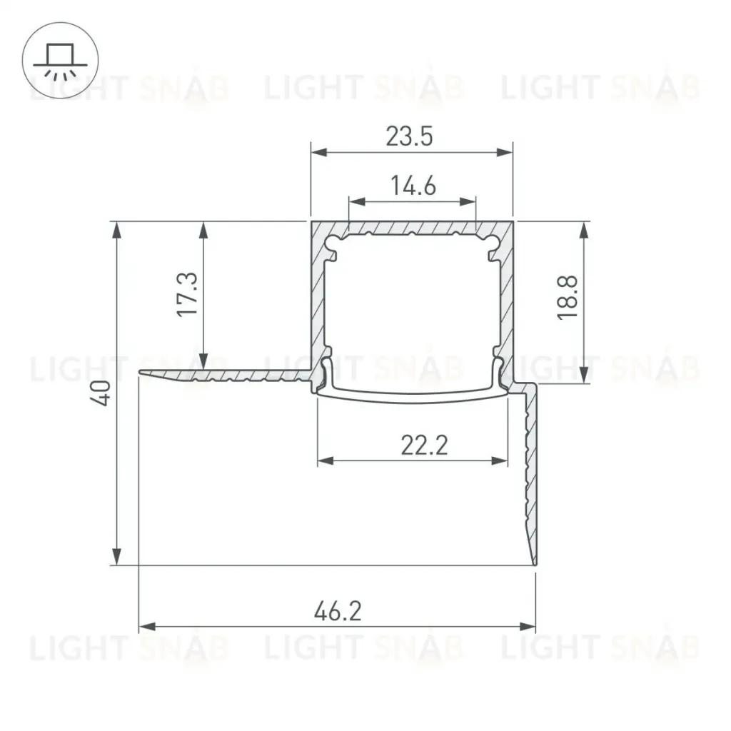 Профиль Arlight FANTOM-W20-H20-EDGE-2000 ANOD 054184 054184
