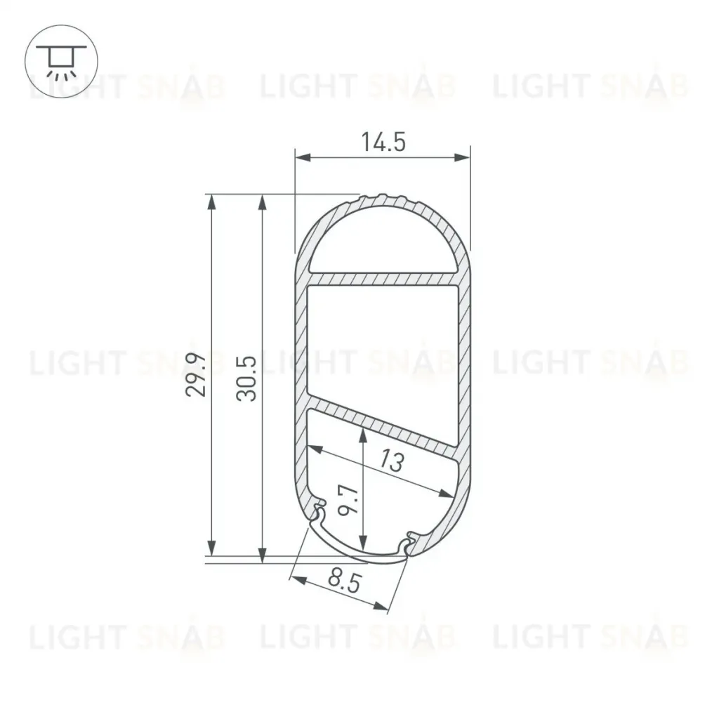 Профиль Arlight WARDROBE-1530-2000 ANOD BLACK 054942 054942