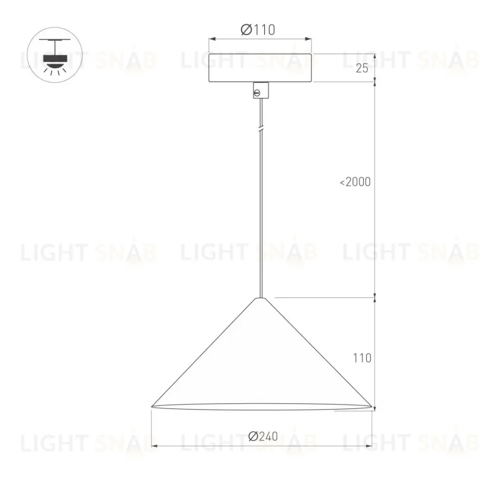 Подвесной светильник Arlight SP-MAKOTO-R240-10W Warm3000 (WH, 36 deg, 230V, TRIAC) 057211 057211