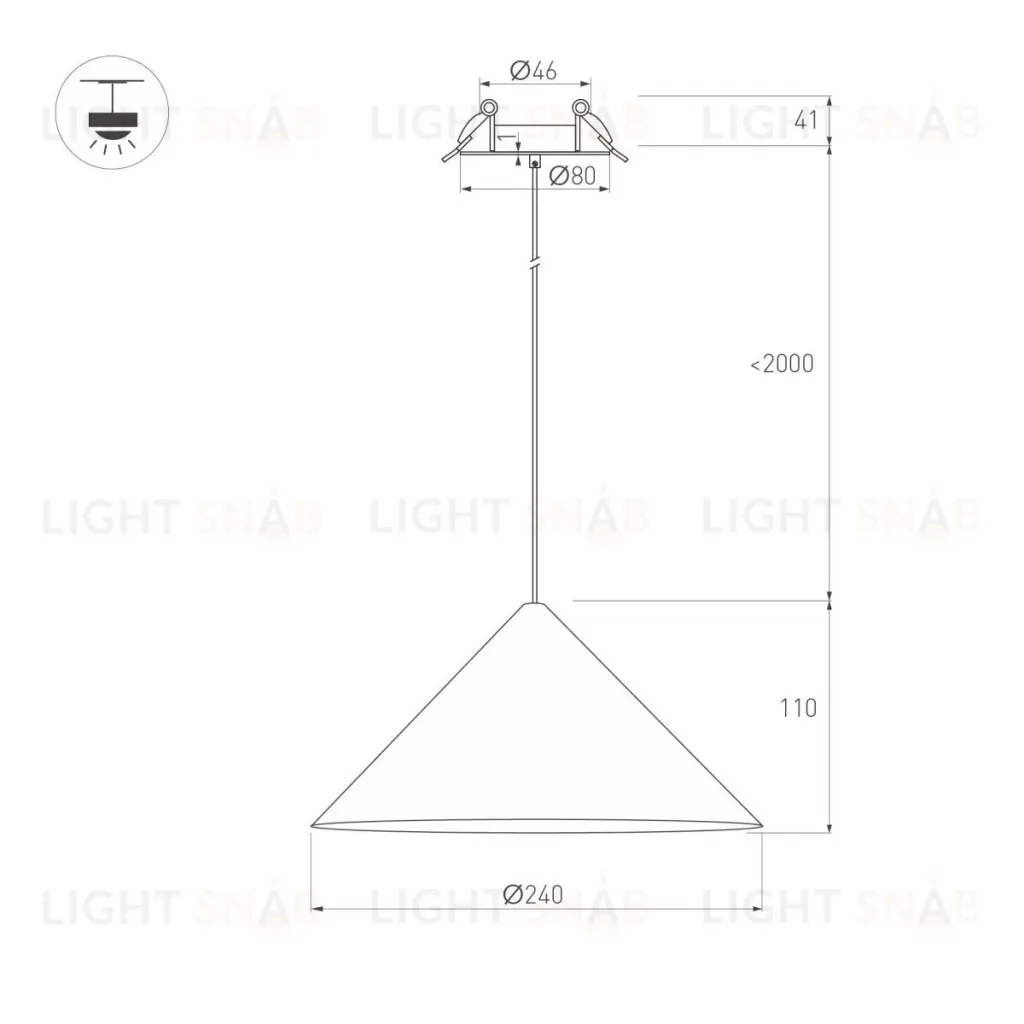 Подвесной светильник Arlight SP-MAKOTO-R240-10W Warm2700 (WH, 36 deg, 230V, TRIAC) 057210 057210