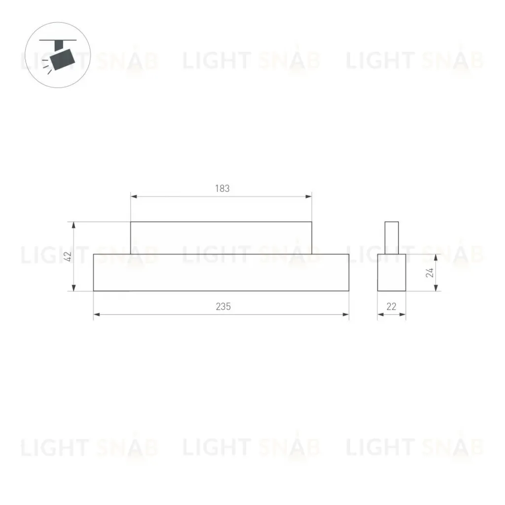 Трековый магнитный светильник Arlight MAG-ORIENT-FLAT-L235-8W Warm2700 (BK, 100 deg, 48V) 049990 049990