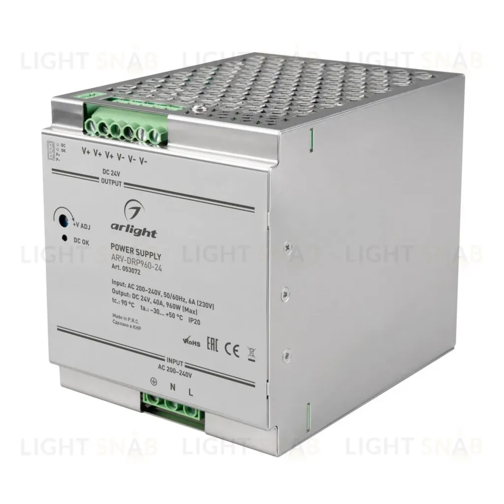 Блок питания Arlight ARV-DRP960-24 (24V, 40A, 960W, PFC) 053072 053072