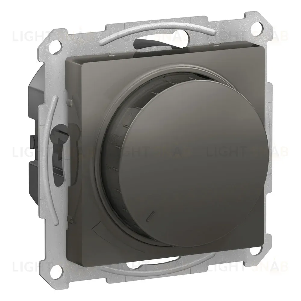 Светорегулятор (диммер) повор-нажим, LED, RC, 400Вт, Systeme Electric AtlasDesign Сталь ATN000923 ATN000923