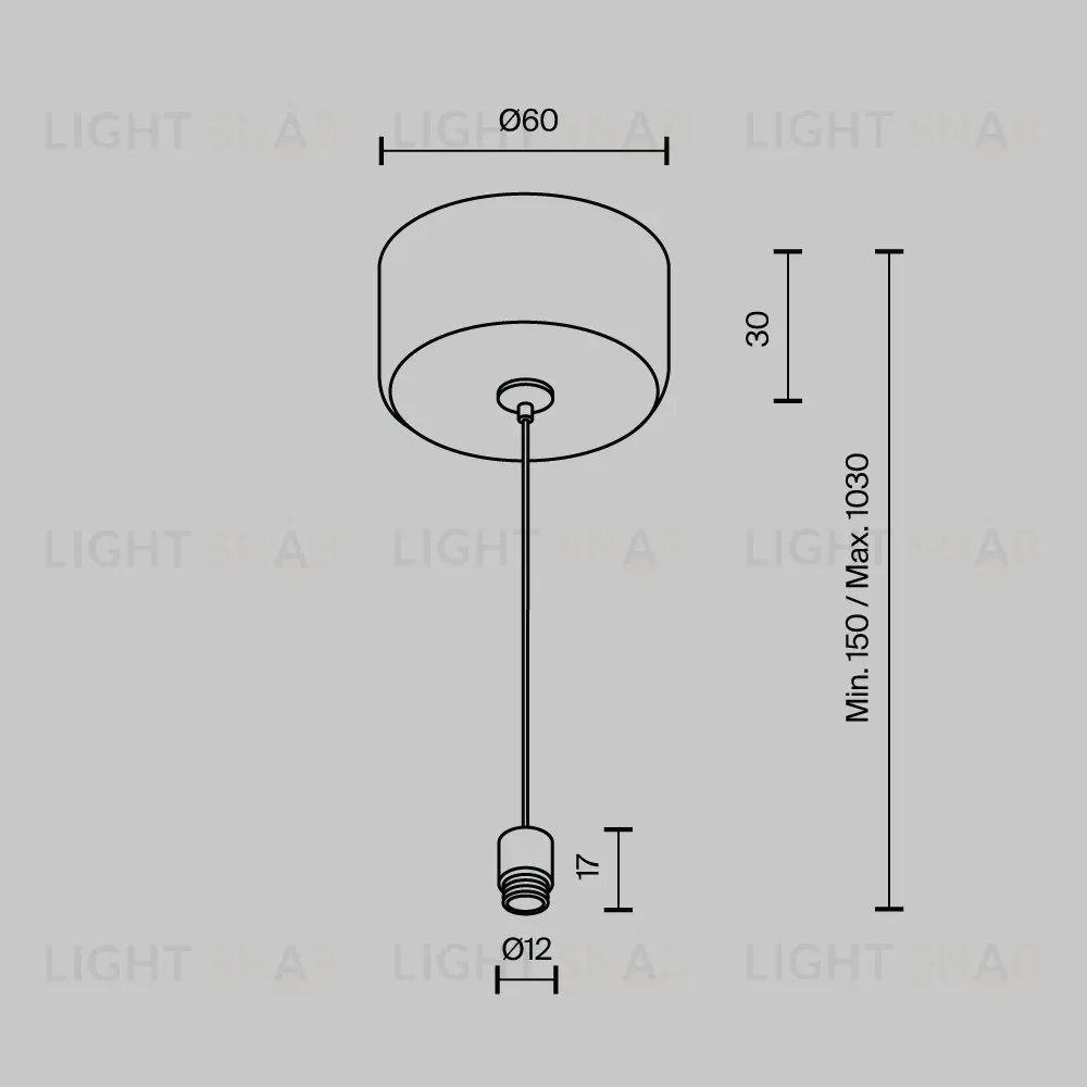 Тросовый подвес с потолочной чашей Maytoni Shelf CA029SW-L1000-B CA029SW-L1000-B