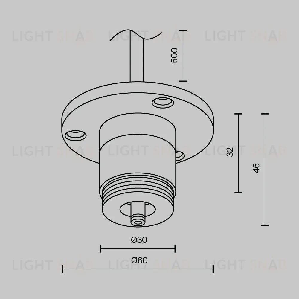Основание с внешней резьбой с вводом питания Maytoni Shelf CA022BO-P-B CA022BO-P-B