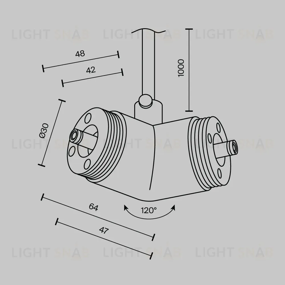 Угловой коннектор 120° с вводом питания Maytoni Shelf CA018LWC-P-B CA018LWC-P-B