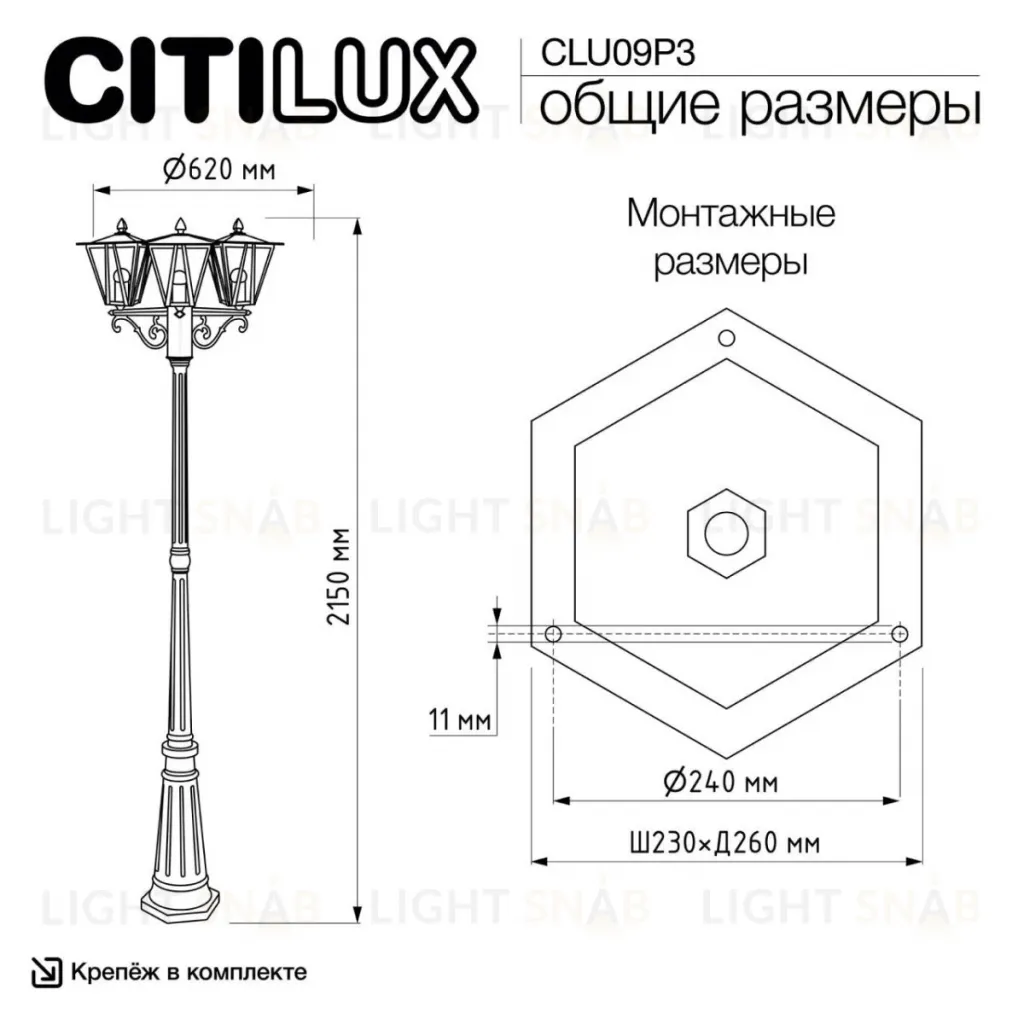 Парковый светильник Citilux Forts CLU09P3 CLU09P3
