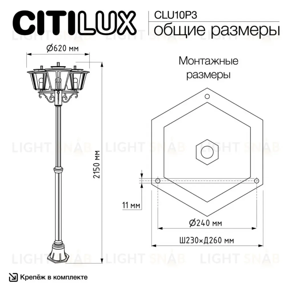 Парковый светильник Citilux Forts CLU10P3 CLU10P3