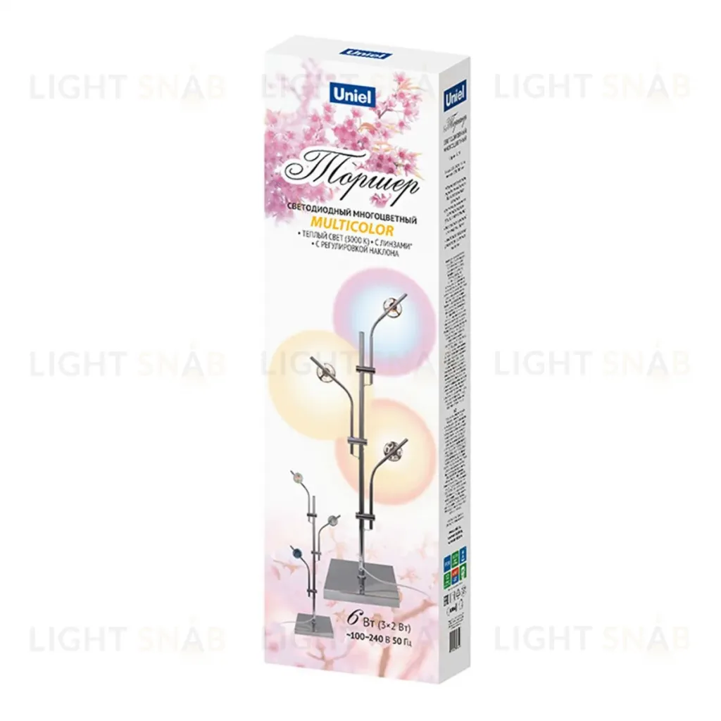 Торшер Uniel ULM-T640 3x2W/3000K CHROME MULTICOLOR UL-00012152 ULM-T640 3x2W/3000K CHROME MULTICOLOR