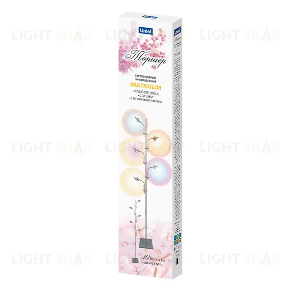Торшер Uniel ULM-T640 5x2W/3000K CHROME MULTICOLOR UL-00012154 ULM-T640 5x2W/3000K CHROME MULTICOLOR