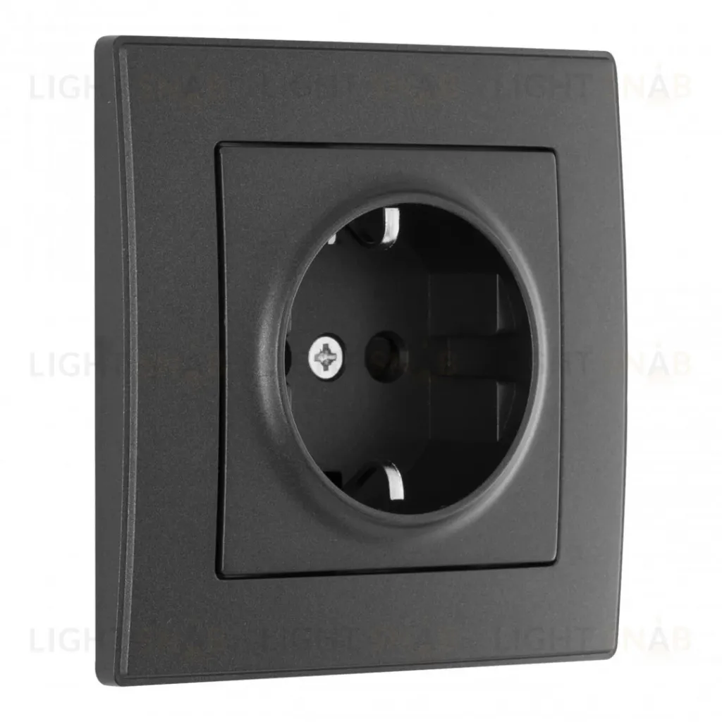 Комплект розетки с/з и шторками и рамкой Arte Milano SET06-1-40-1 black SET06-1-40-1 black