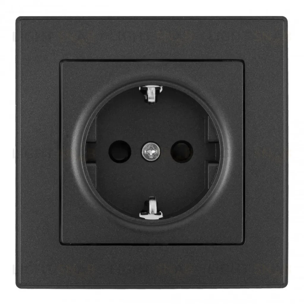 Комплект розетки с/з и шторками и рамкой Arte Milano SET06-1-40-1 black SET06-1-40-1 black