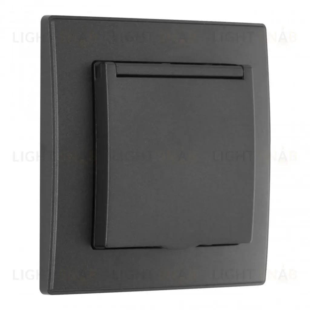 Комплект розетки с/з и шторками, защитной крышкой и рамкой Arte Milano SET06-1-41-1 black SET06-1-41-1 black