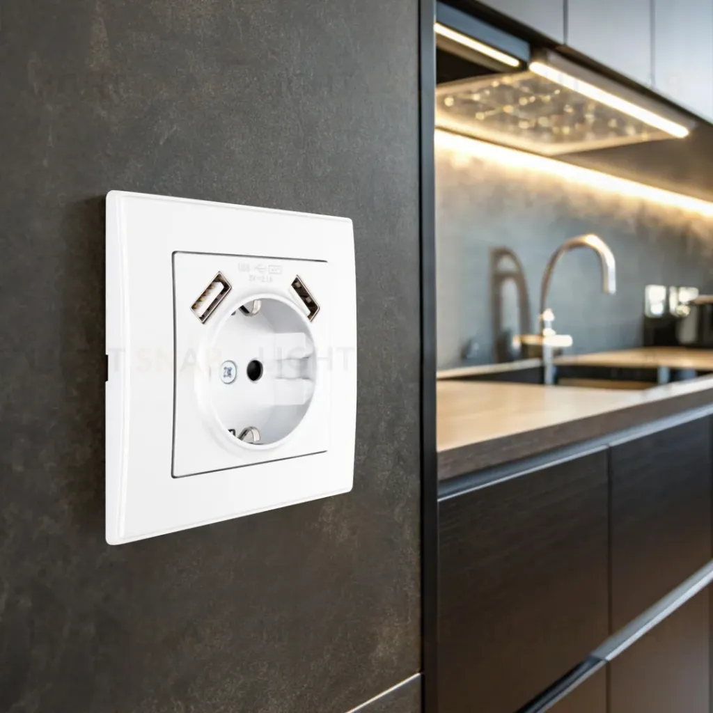 Комплект розетки с/з и шторками + USB и рамкой Arte Milano SET06-1-47-1 white SET06-1-47-1 white