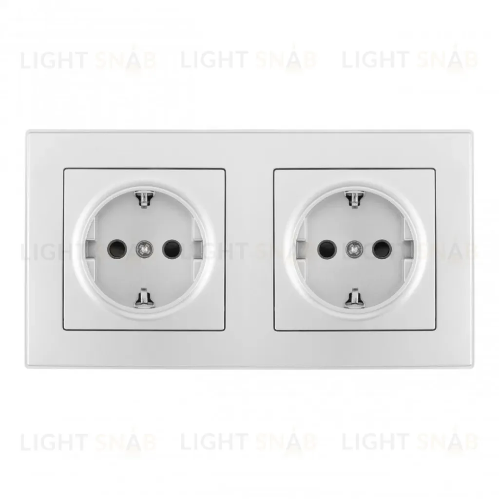 Розетка двойная (двухпостовая) с/з и шторками Arte Milano SET06-2-40-1x2 silver SET06-2-40-1x2 silver