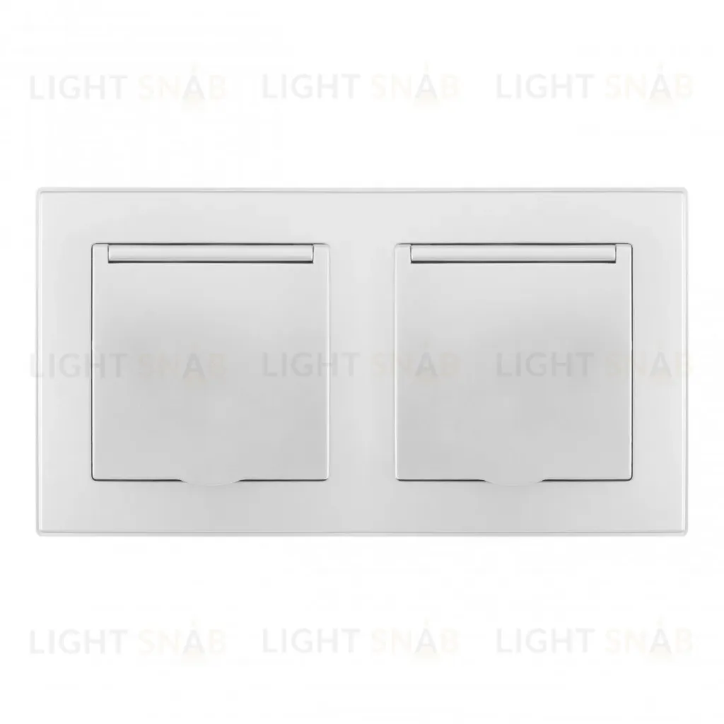 Розетка двойная (двухпостовая) с/з и шторками Arte Milano SET06-2-41-1x2 silver SET06-2-41-1x2 silver
