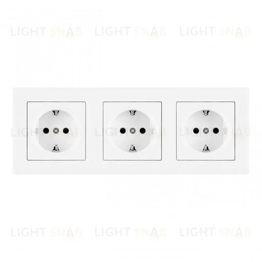 Розетка тройная (трехпостовая) с/з и шторками Arte Milano SET06-3-40-1x3 white SET06-3-40-1x3 white