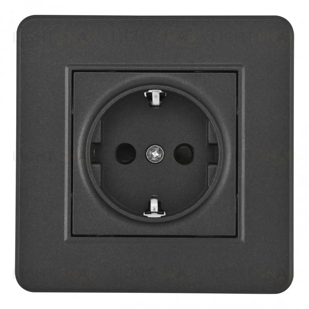 Комплект розетки с/з и шторками и рамкой Arte Milano SET16-1-40-1 black SET16-1-40-1 black