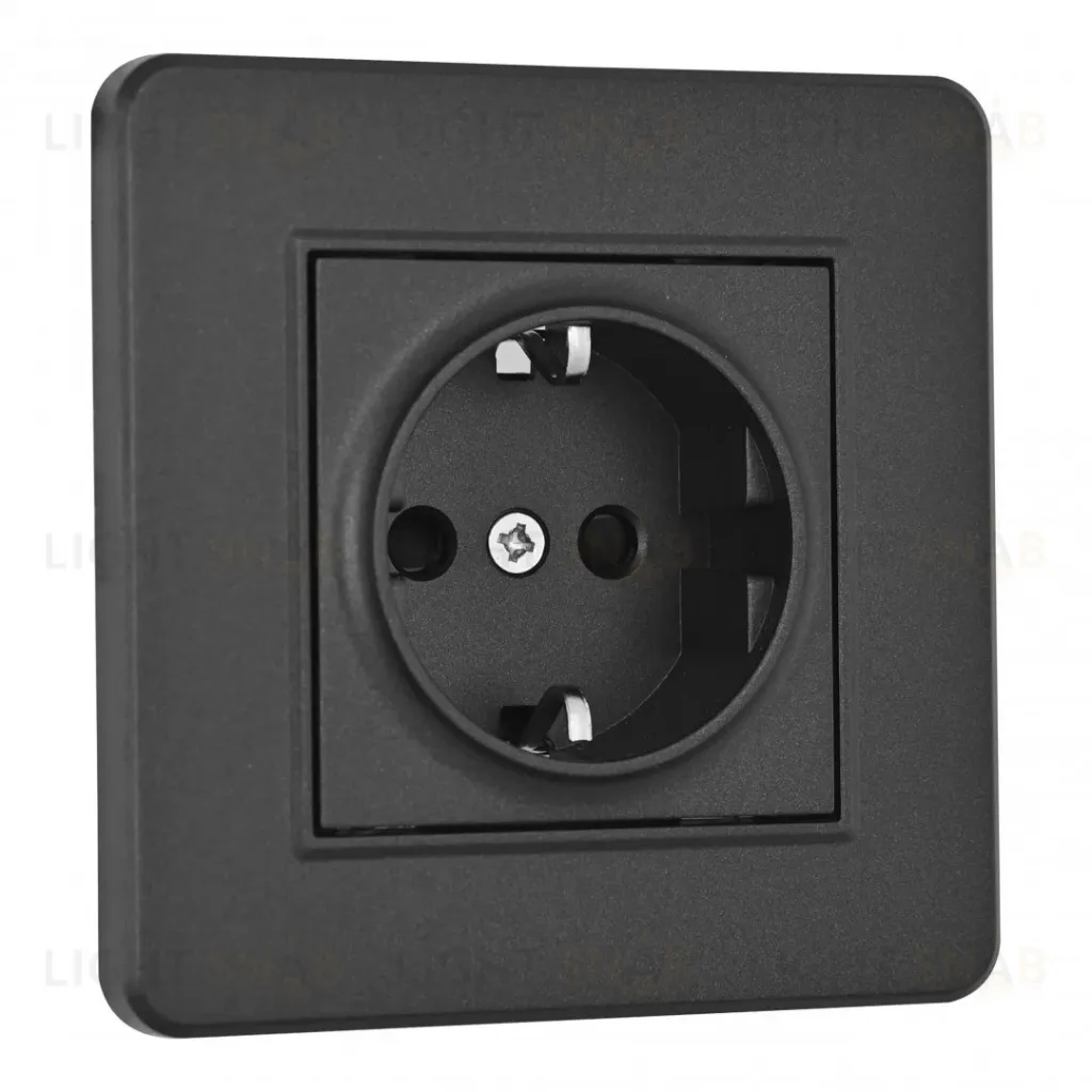 Комплект розетки с/з и шторками и рамкой Arte Milano SET16-1-40-1 black SET16-1-40-1 black