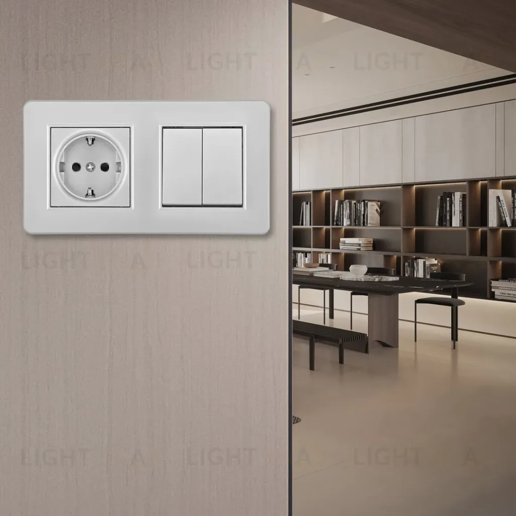 Выключатель двухклавишный с розеткой Arte Milano SET16-2-40-1-30-2 silver SET16-2-40-1-30-2 silver