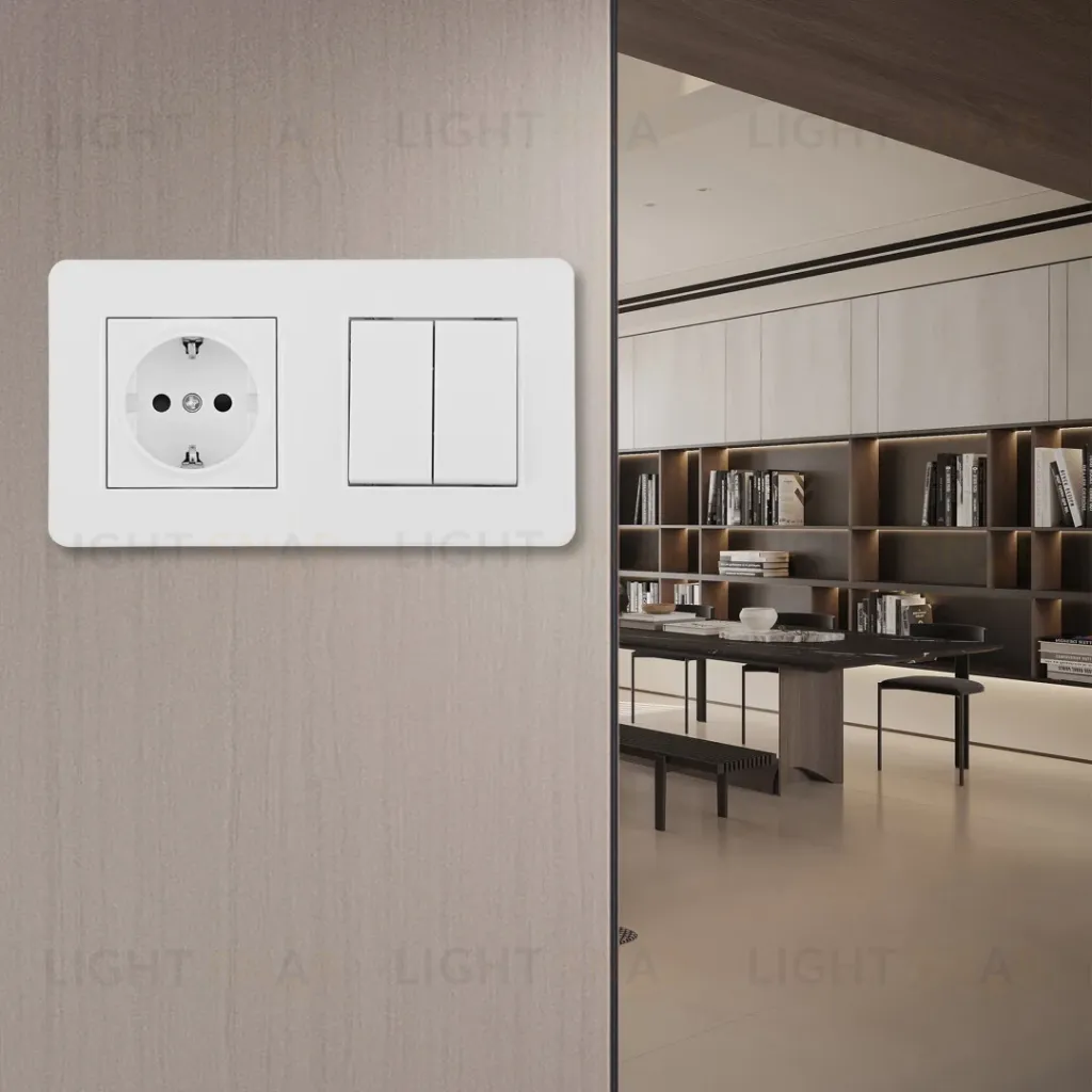 Выключатель двухклавишный с розеткой Arte Milano SET16-2-40-1-30-2 white SET16-2-40-1-30-2 white
