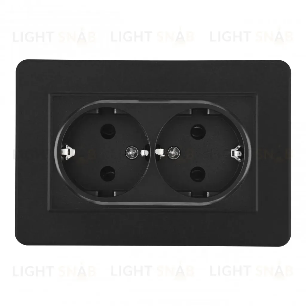 Розетка двойная с/з и шторками Arte Milano SET16-double-40-2 black SET16-double-40-2 black