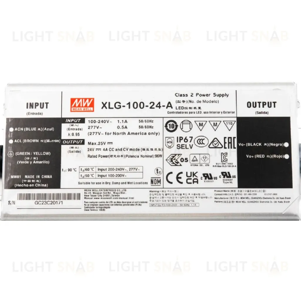 Блок питания для светодиодной ленты Favourite 96Вт DC24В 4А IP67 2001-DC-100 2001-DC-100