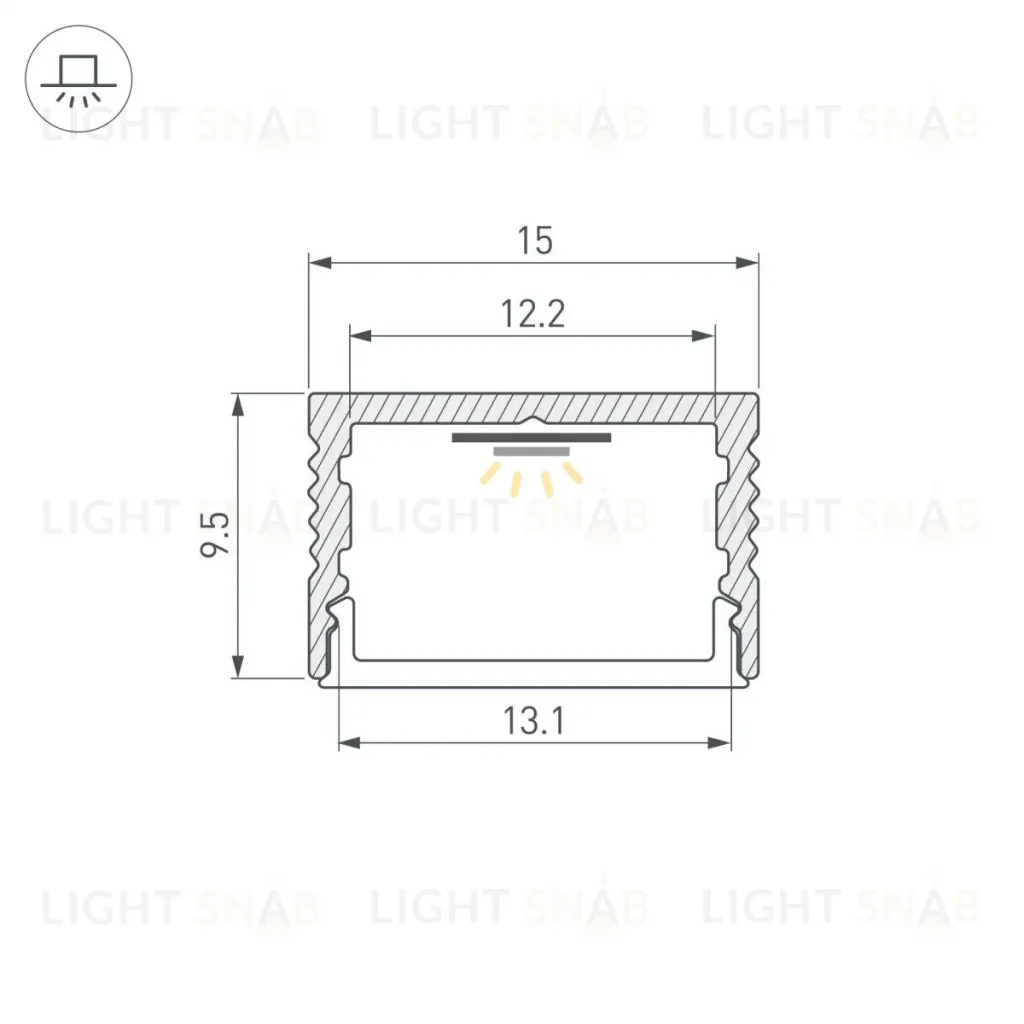 Профиль Arlight SL-SLIM15-H10-2000 ANOD 056888 056888