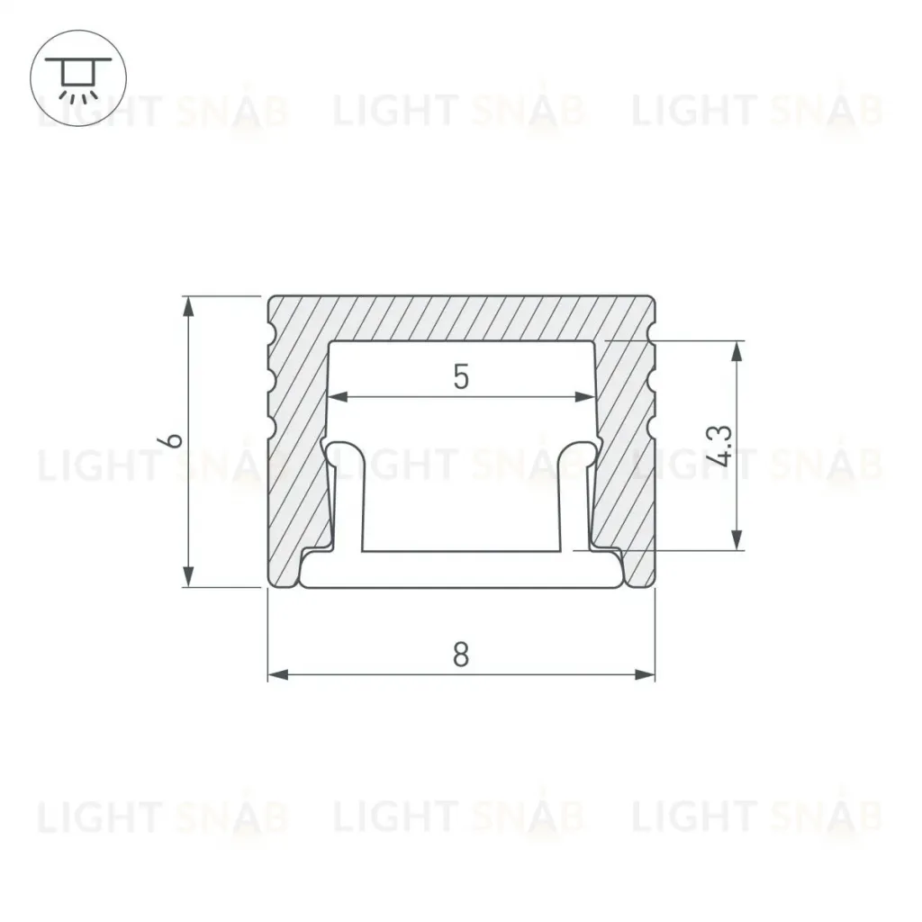 Профиль Arlight SL-MINI-8-H6-2000 ANOD 059124 059124