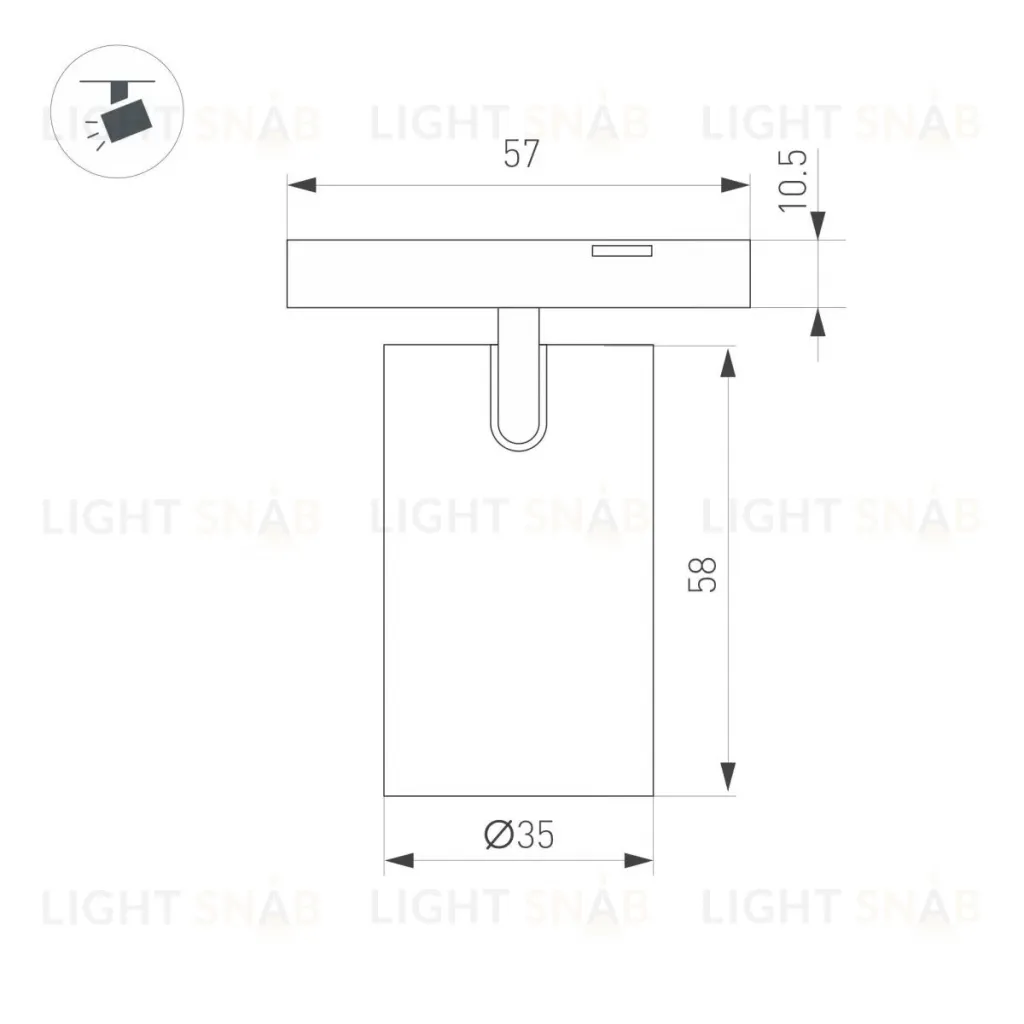 Трековый магнитный светильник Arlight MAG-MICROCOSM-SPOT-R35-5W Warm3000 (BK, 36 deg, 24V) 043252(1) 043252(1)